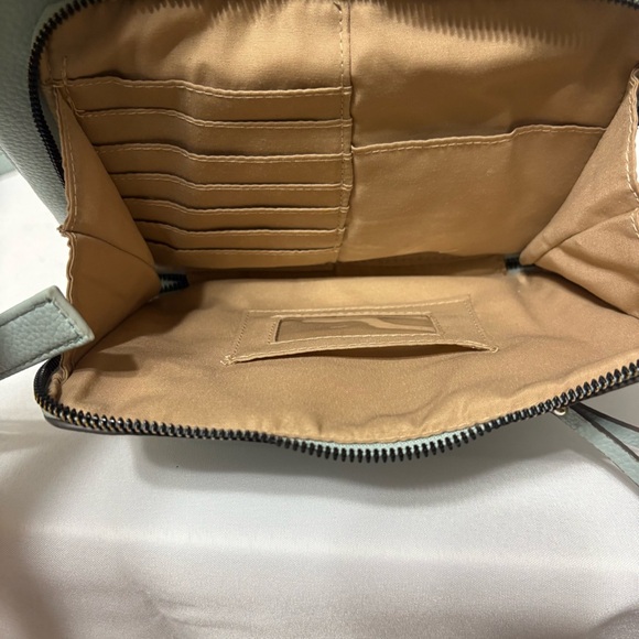 Nanette Lepore Shelia solid crossbody bag in light blue or mint green. - Picture 5 of 12